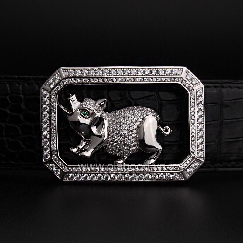 Dây nịt nam da cá sấu thật - Khóa bạc Ý 925 - TLB0123S - Hình ảnh 7