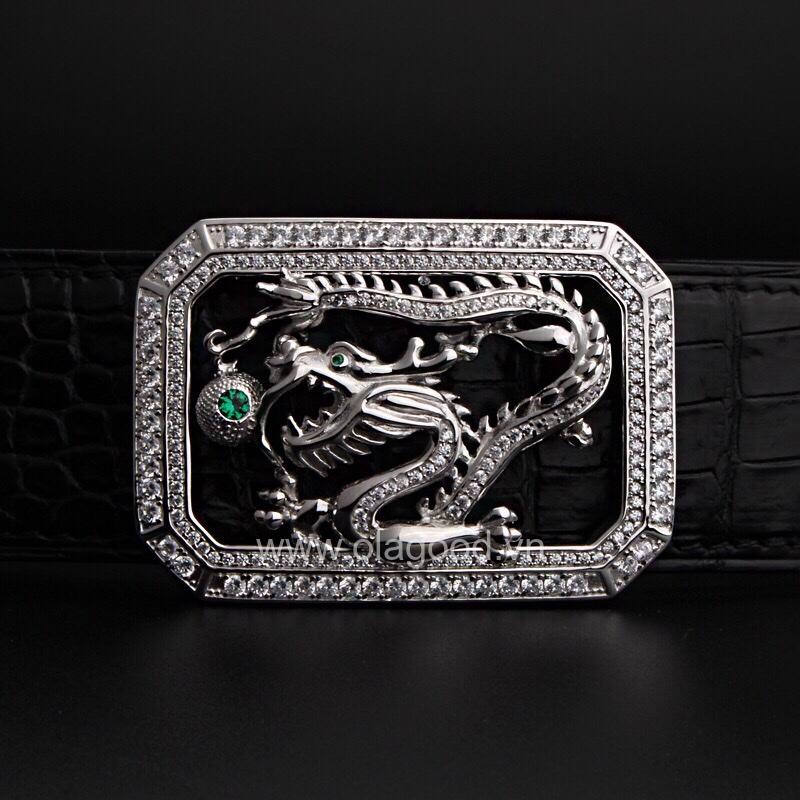 Dây nịt nam da cá sấu cao cấp - Khóa bạc Ý 925 - TLB0116S - Hình ảnh 7