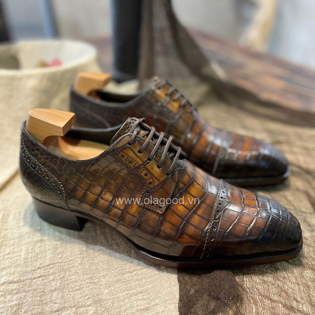 Giày nam goodyear handmade da cá sấu Nile- GGP017S - Hình ảnh 14