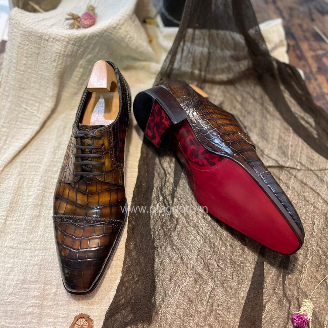 Giày nam goodyear handmade da cá sấu Nile- GGP017S - Hình ảnh 13