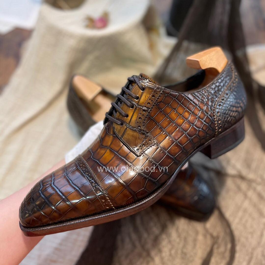 Giày nam goodyear handmade da cá sấu Nile- GGP017S - Hình ảnh 15