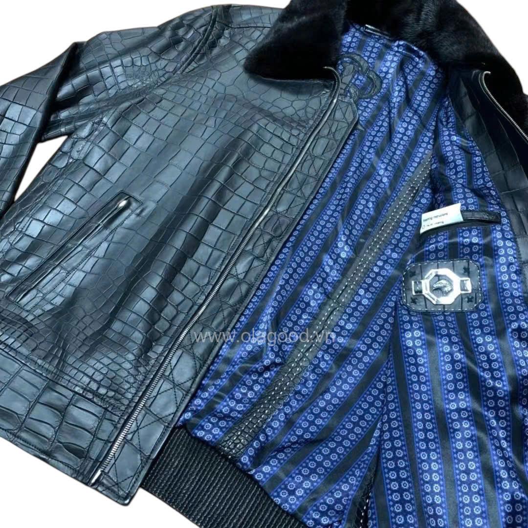 Áo da cá sấu nam - VJK012S - Hình ảnh 7