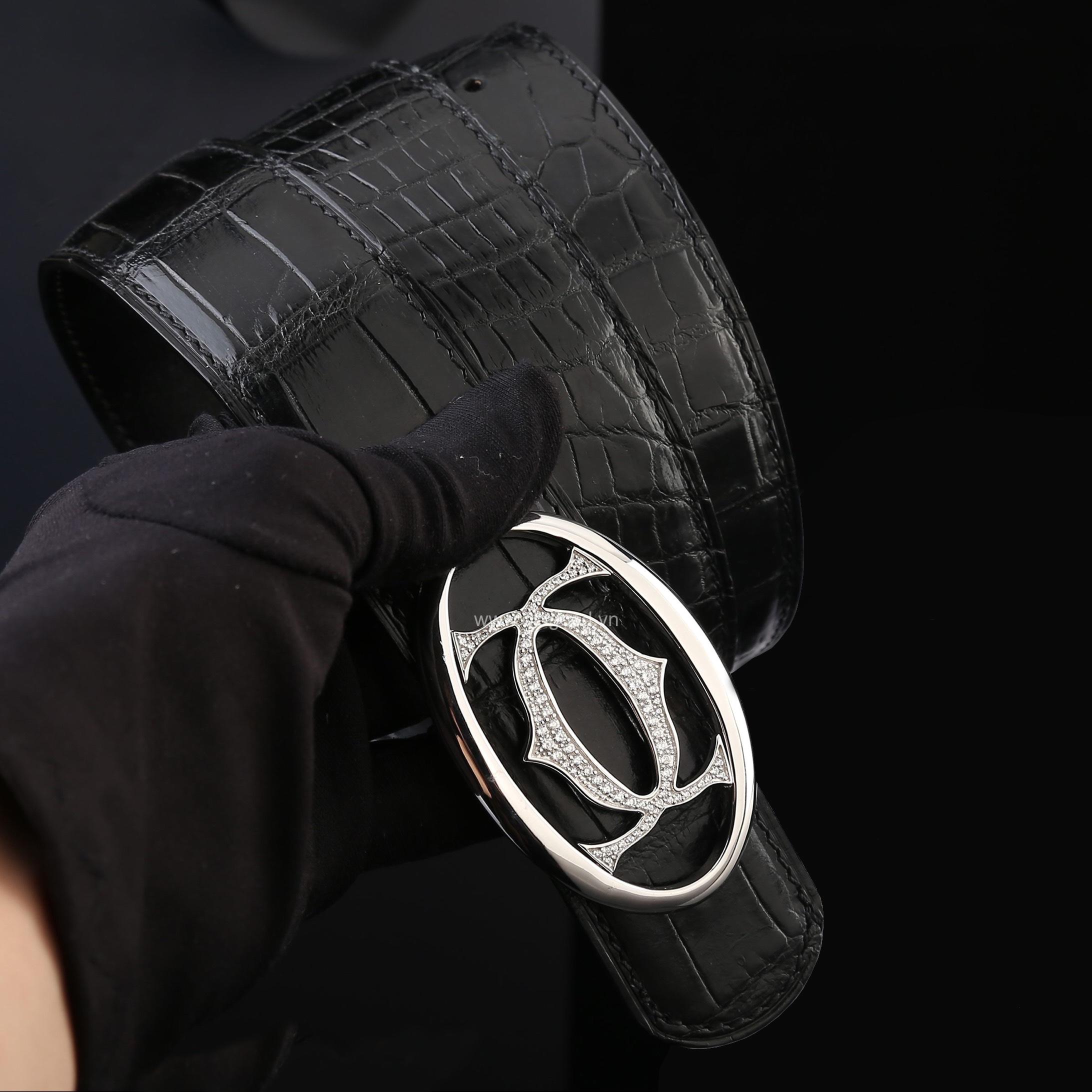 Dây lưng da cá sấu nam - Khóa bạc Ý 925 - TLB0134S - Hình ảnh 6