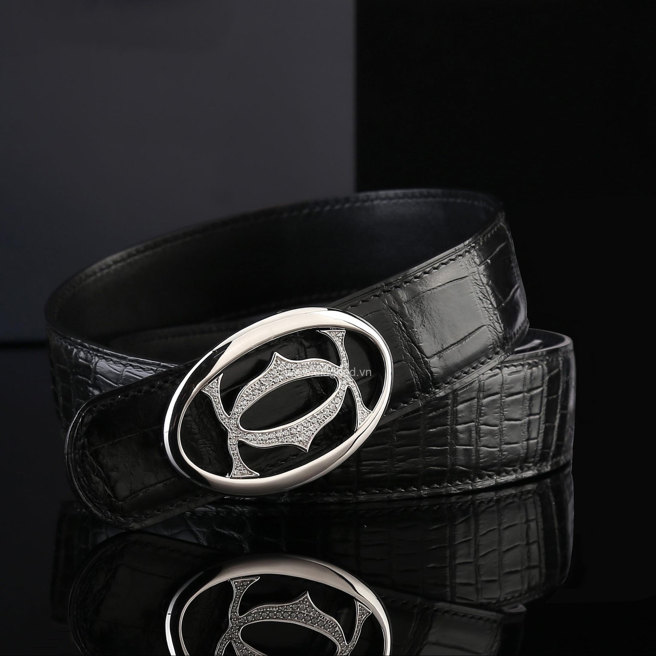 Dây lưng da cá sấu nam - Khóa bạc Ý 925 - TLB0134S - Hình ảnh 2