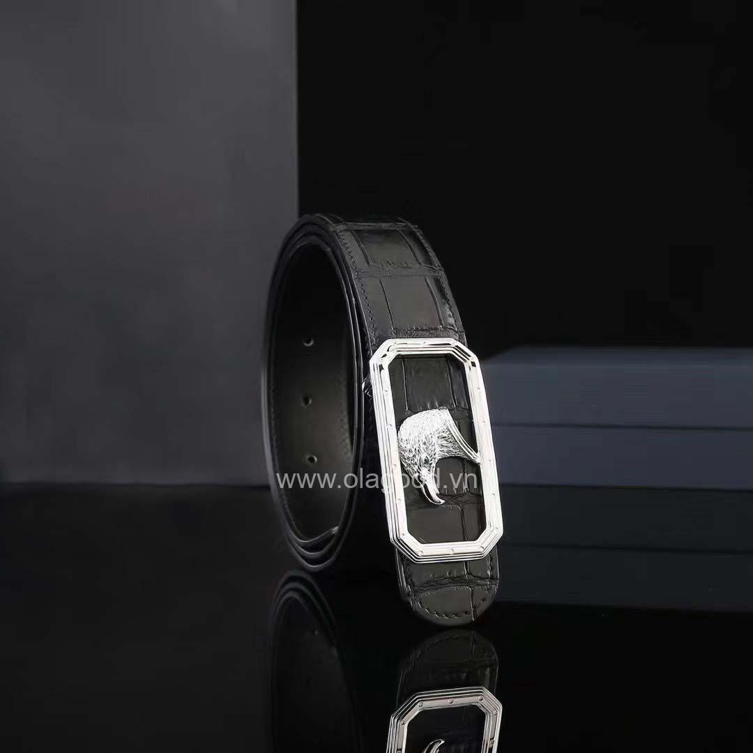 Dây lưng nam cá sấu - Khóa bạc Ý 925 - TLB0132S - Hình ảnh 4