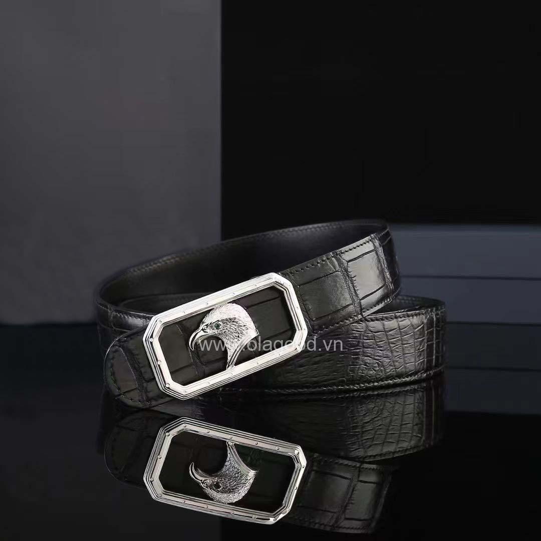 Dây lưng nam cá sấu - Khóa bạc Ý 925 - TLB0132S - Hình ảnh 2