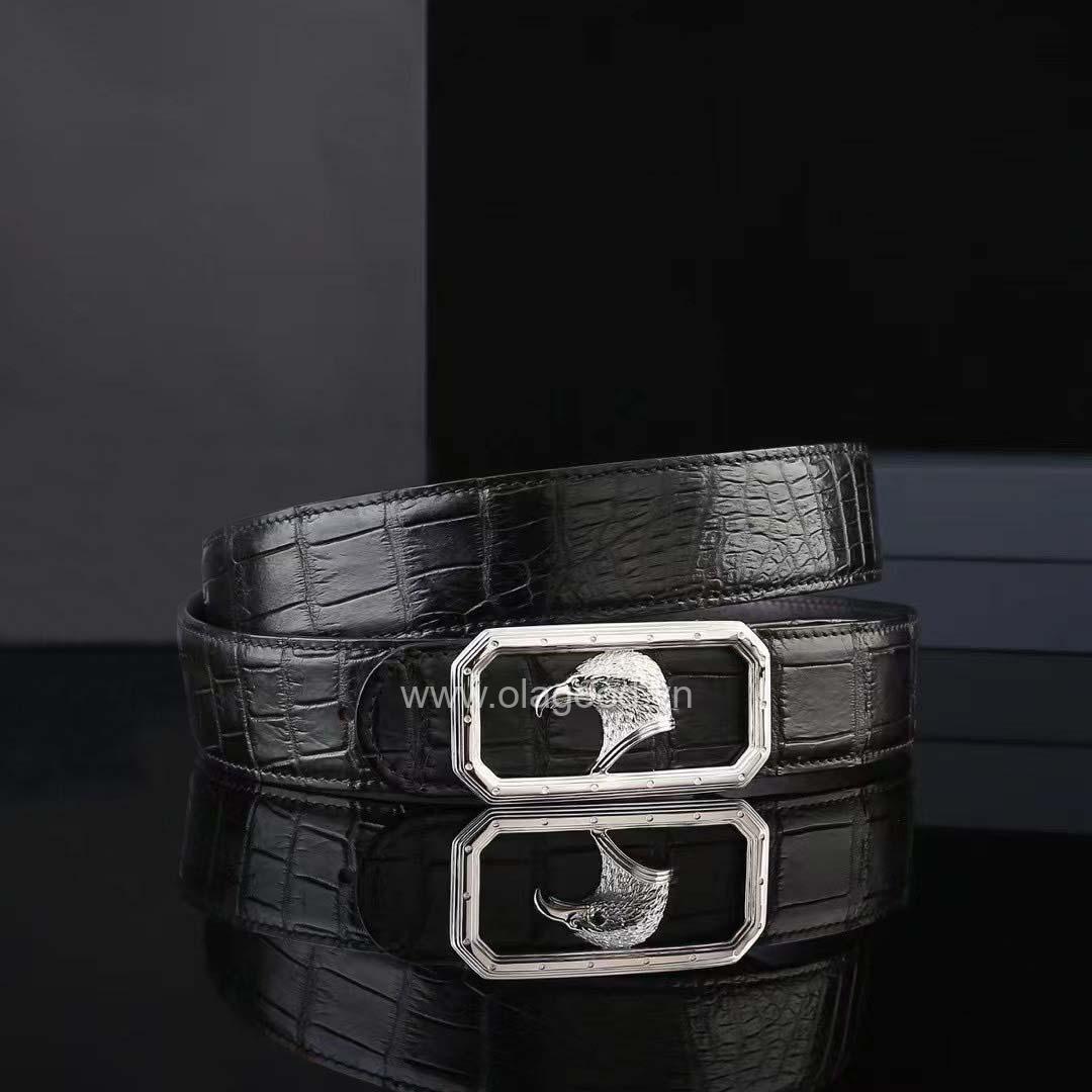 Dây lưng nam cá sấu - Khóa bạc Ý 925 - TLB0132S - Hình ảnh 3