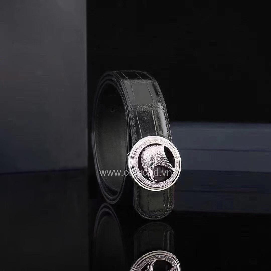 Dây nịt nam cá sấu chính hãng - Khóa bạc Ý 925 - TLB0130S - Hình ảnh 4