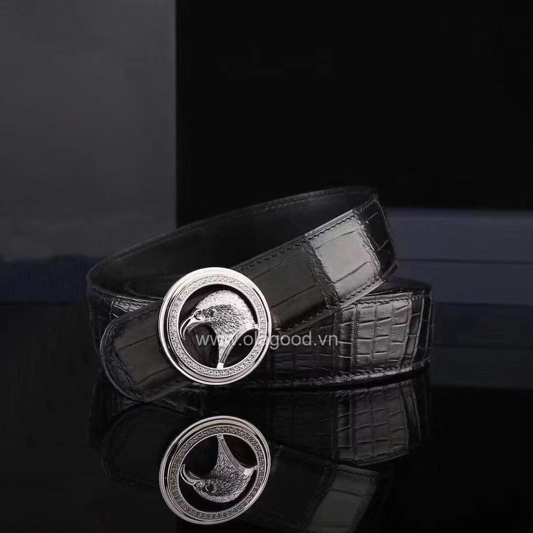 Dây nịt nam cá sấu chính hãng - Khóa bạc Ý 925 - TLB0130S - Hình ảnh 2