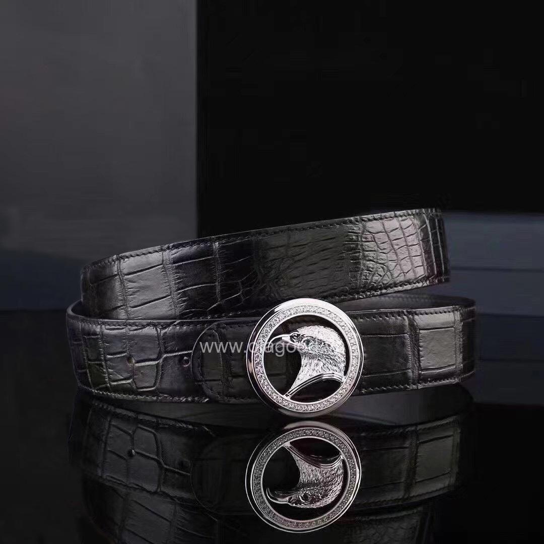 Dây nịt nam cá sấu chính hãng - Khóa bạc Ý 925 - TLB0130S - Hình ảnh 3