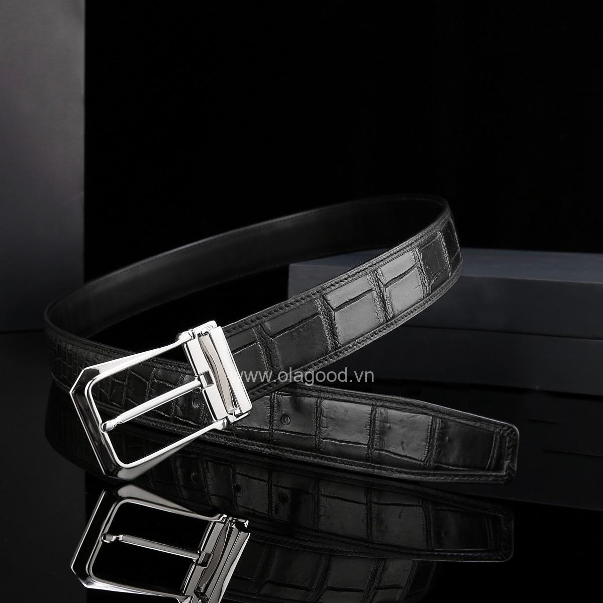 Dây nịt nam da cá sấu chính hãng - TLB0129S - Hình ảnh 7