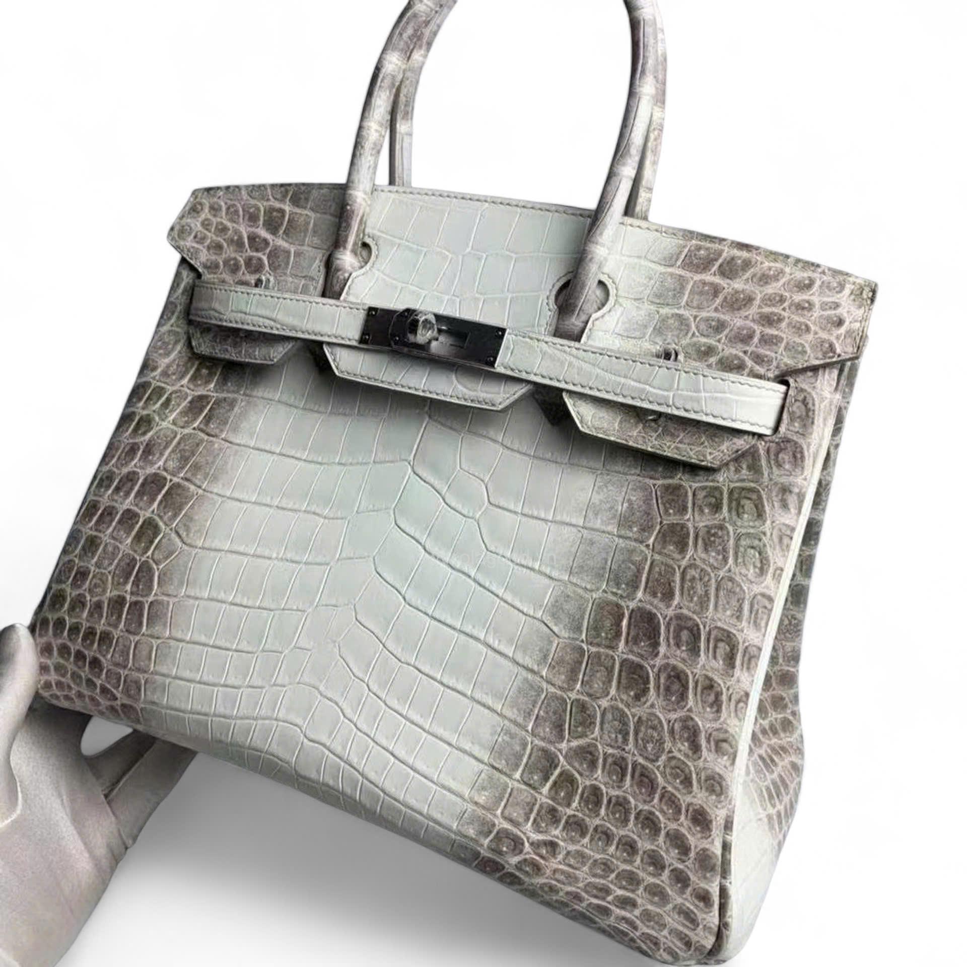 Túi xách Hermes Birkin da cá sấu himalaya size 30 - HBH027S - Hình ảnh 4