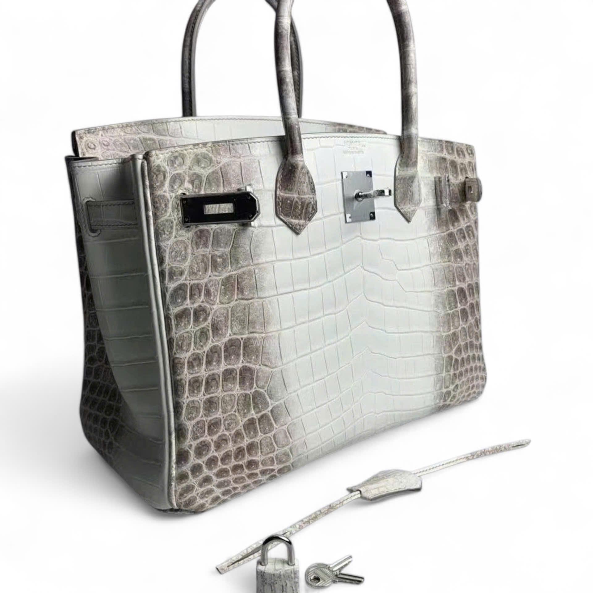 Túi xách Hermes Birkin da cá sấu himalaya size 30 - HBH027S - Hình ảnh 5