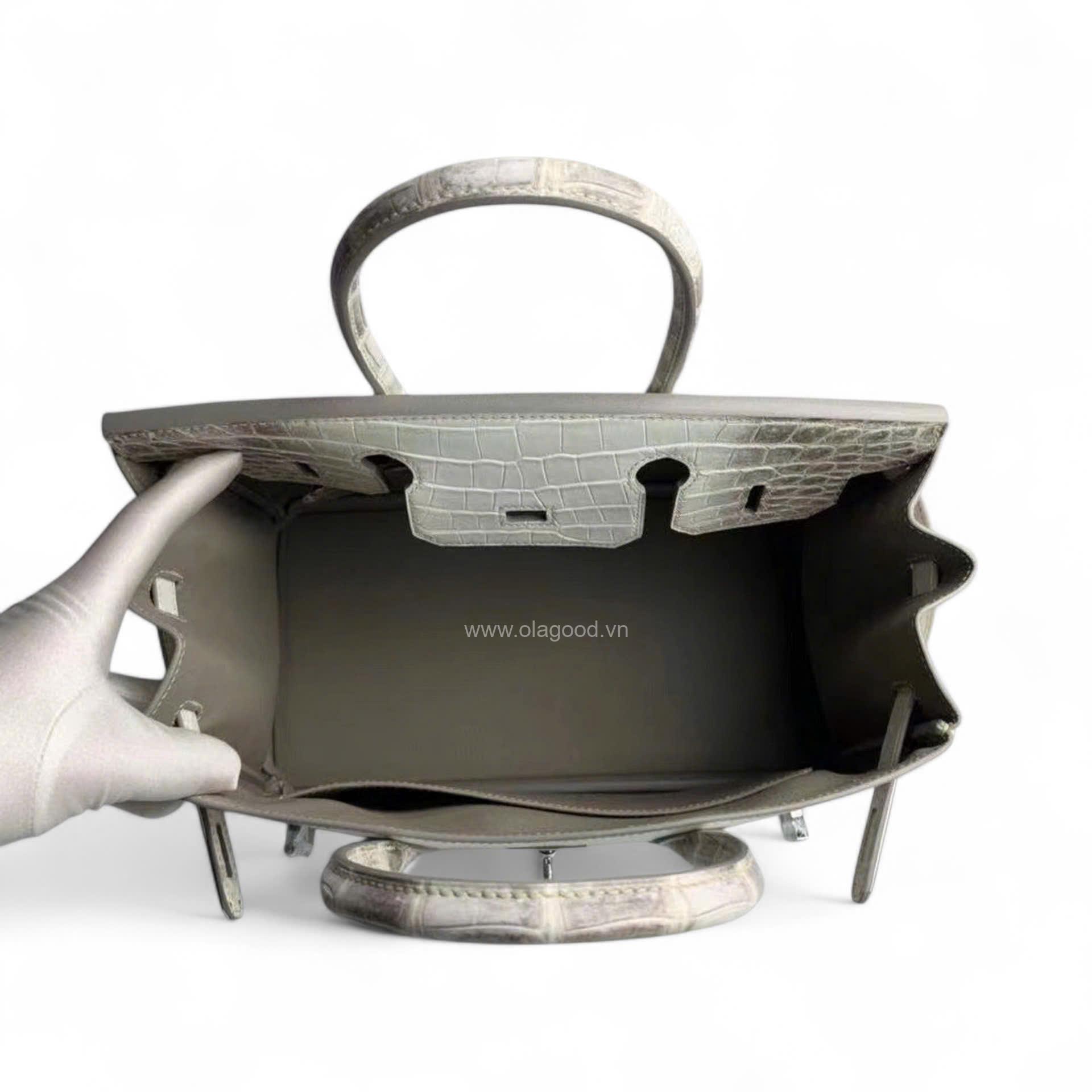 Túi xách Hermes Birkin da cá sấu himalaya size 30 - HBH027S - Hình ảnh 10