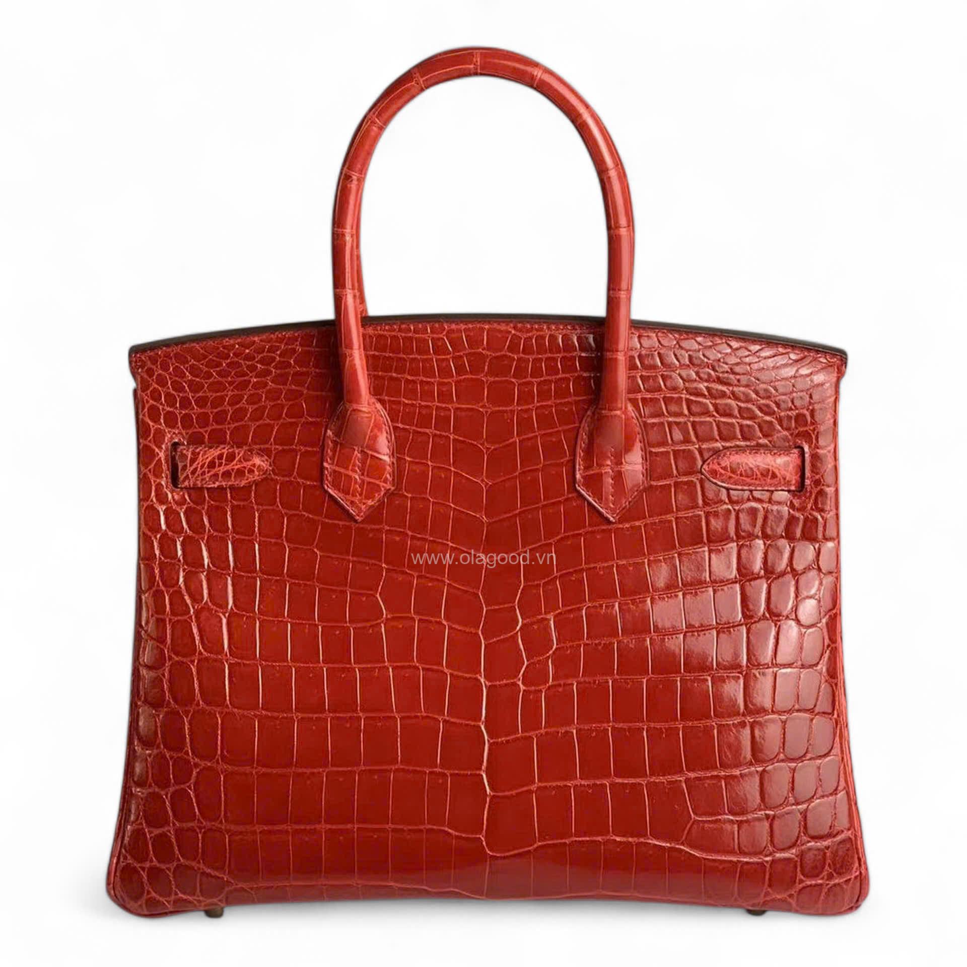 Túi xách Hermes Birkin da cá sấu màu đỏ size 30 - HBD0212S - Hình ảnh 3