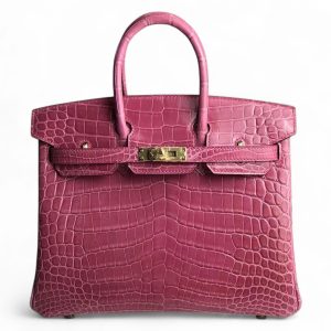 Túi xách Hermes Birkin da cá sấu màu hồng size 30 - HBH0214S