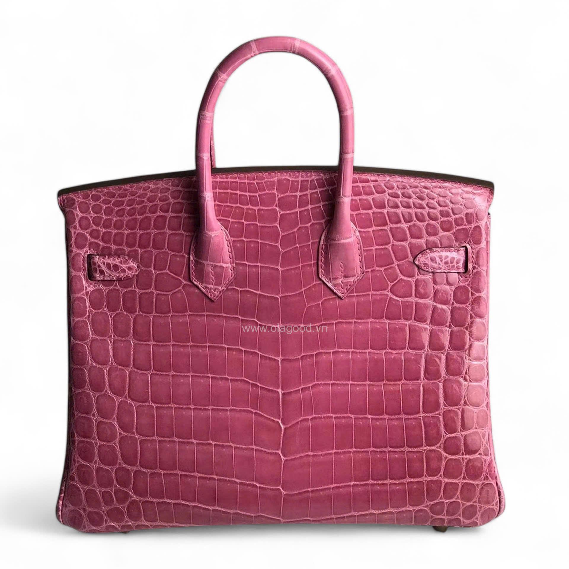 Túi xách Hermes Birkin da cá sấu màu hồng size 30 - HBH0214S - Hình ảnh 3