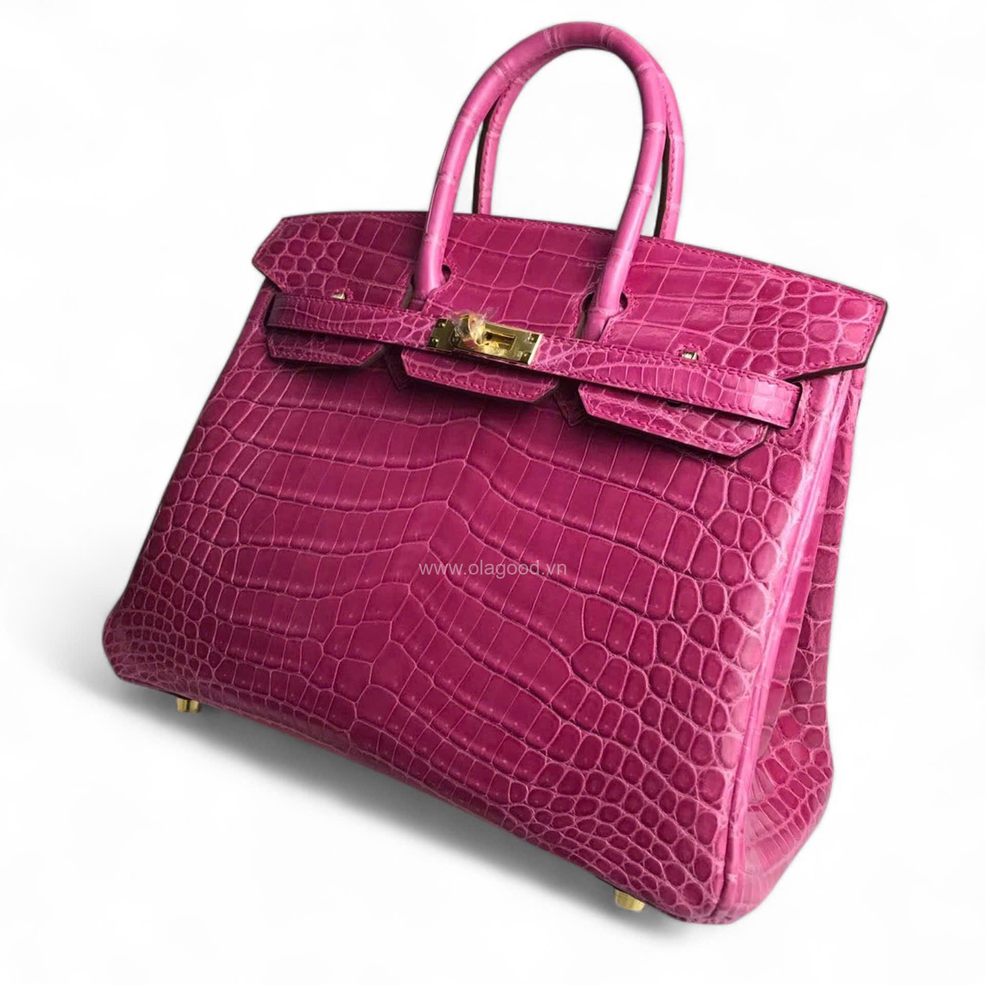 Túi xách Hermes Birkin da cá sấu màu hồng size 30 - HBH0214S - Hình ảnh 4