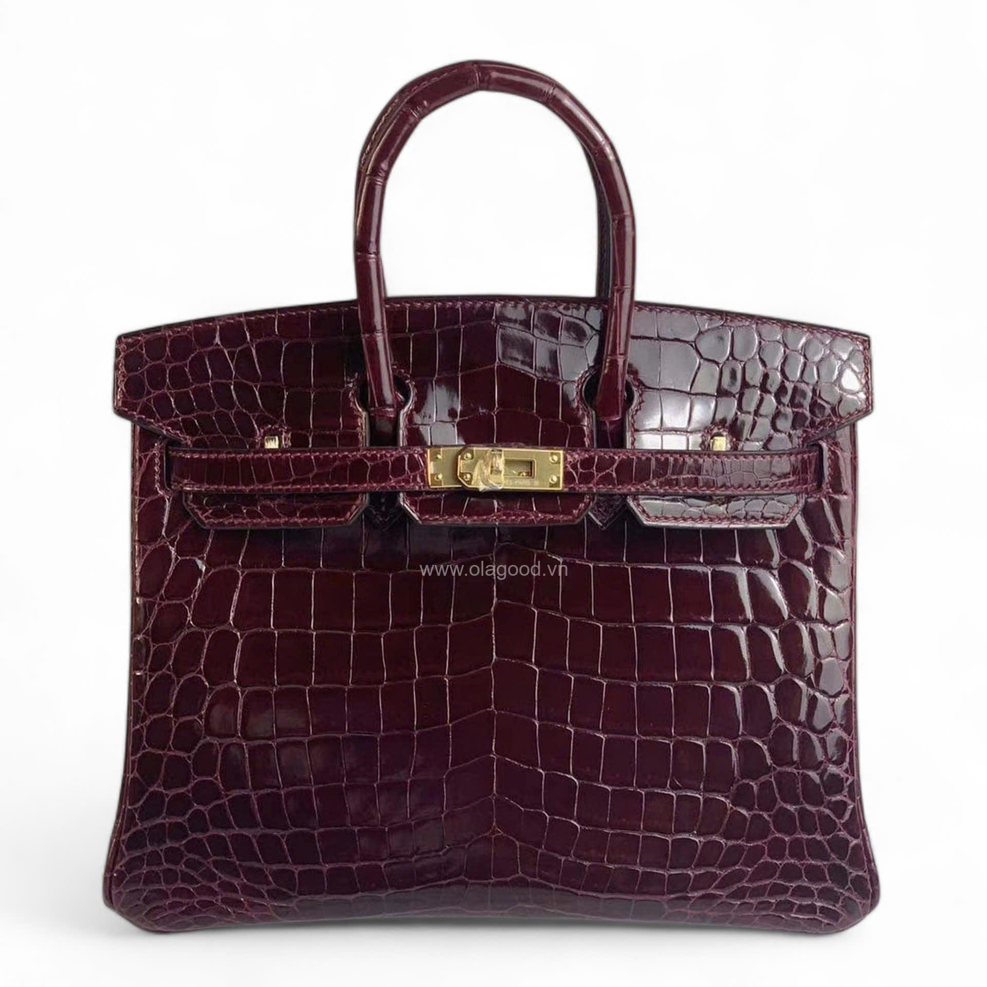 Túi xách Hermes Birkin da cá sấu màu nho size 30 - HBN0213S