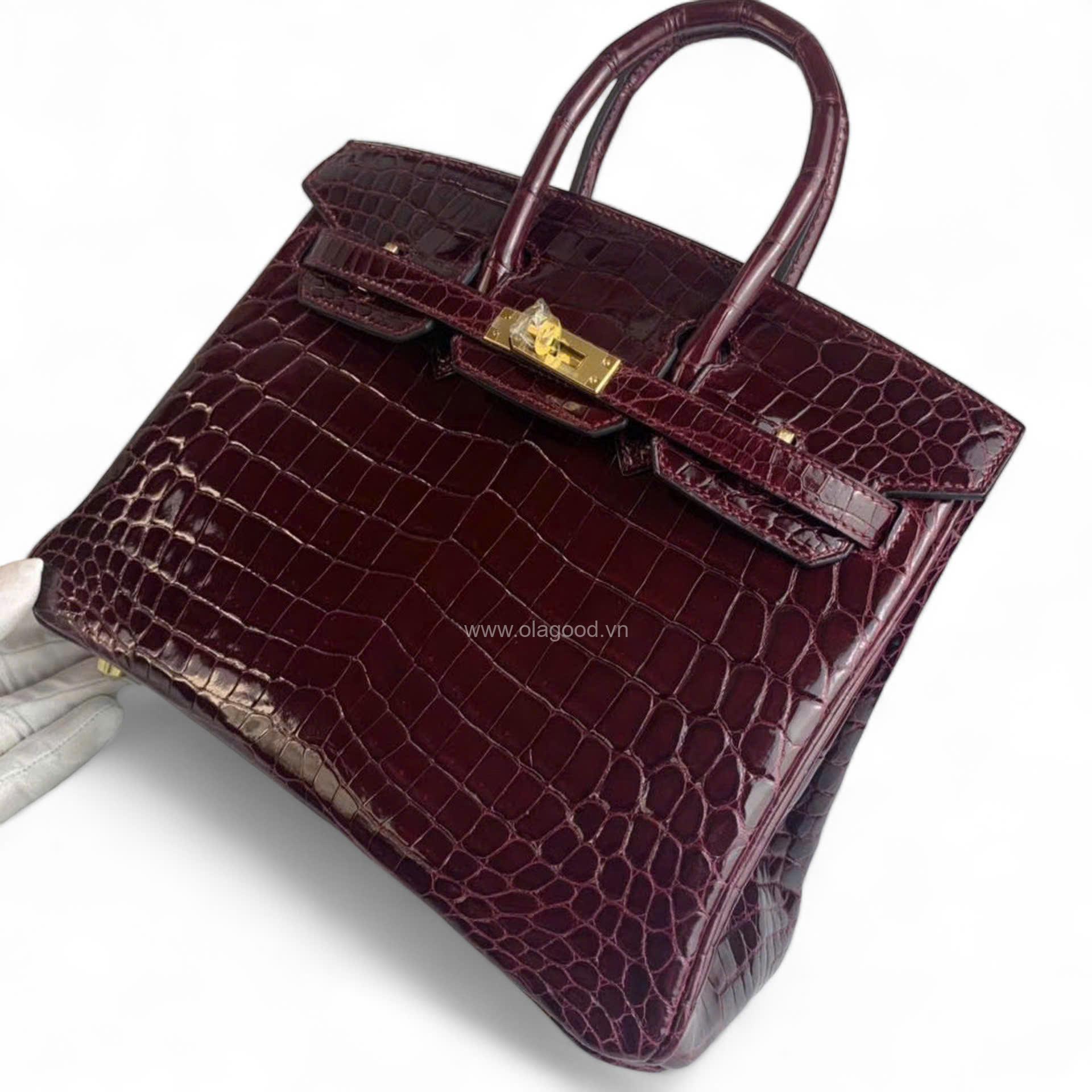 Túi xách Hermes Birkin da cá sấu màu nho size 30 - HBN0213S - Hình ảnh 4