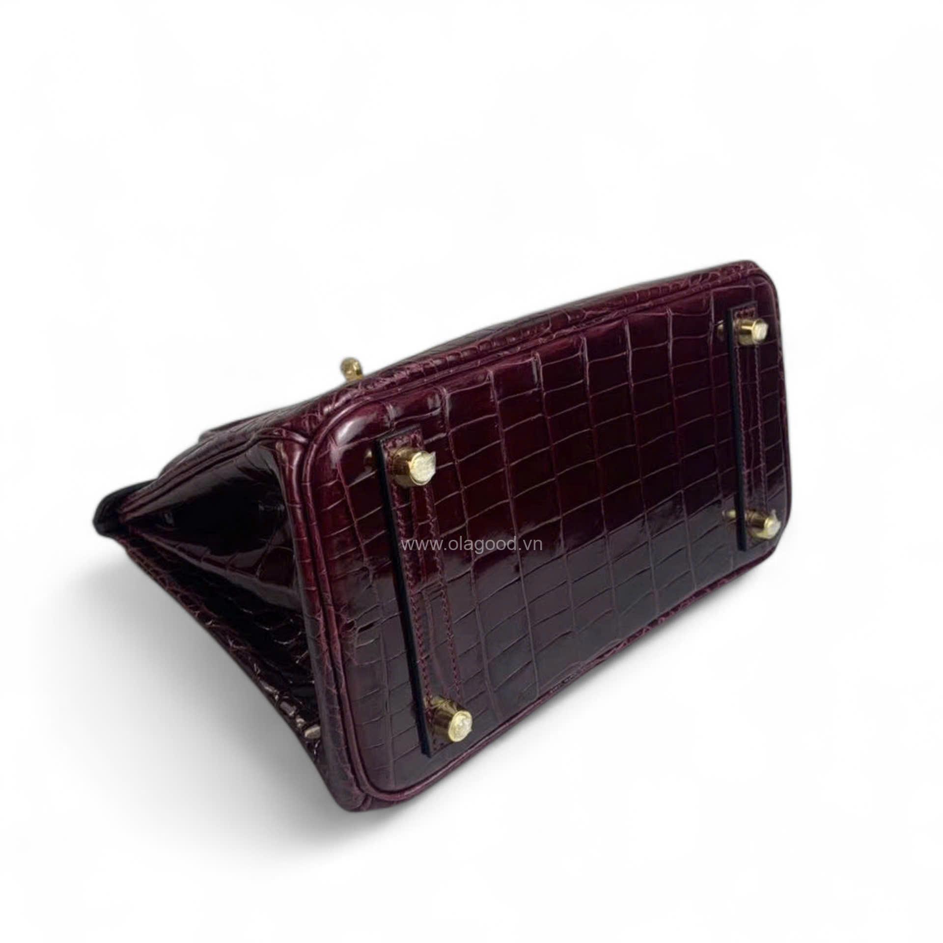 Túi xách Hermes Birkin da cá sấu màu nho size 30 - HBN0213S - Hình ảnh 6