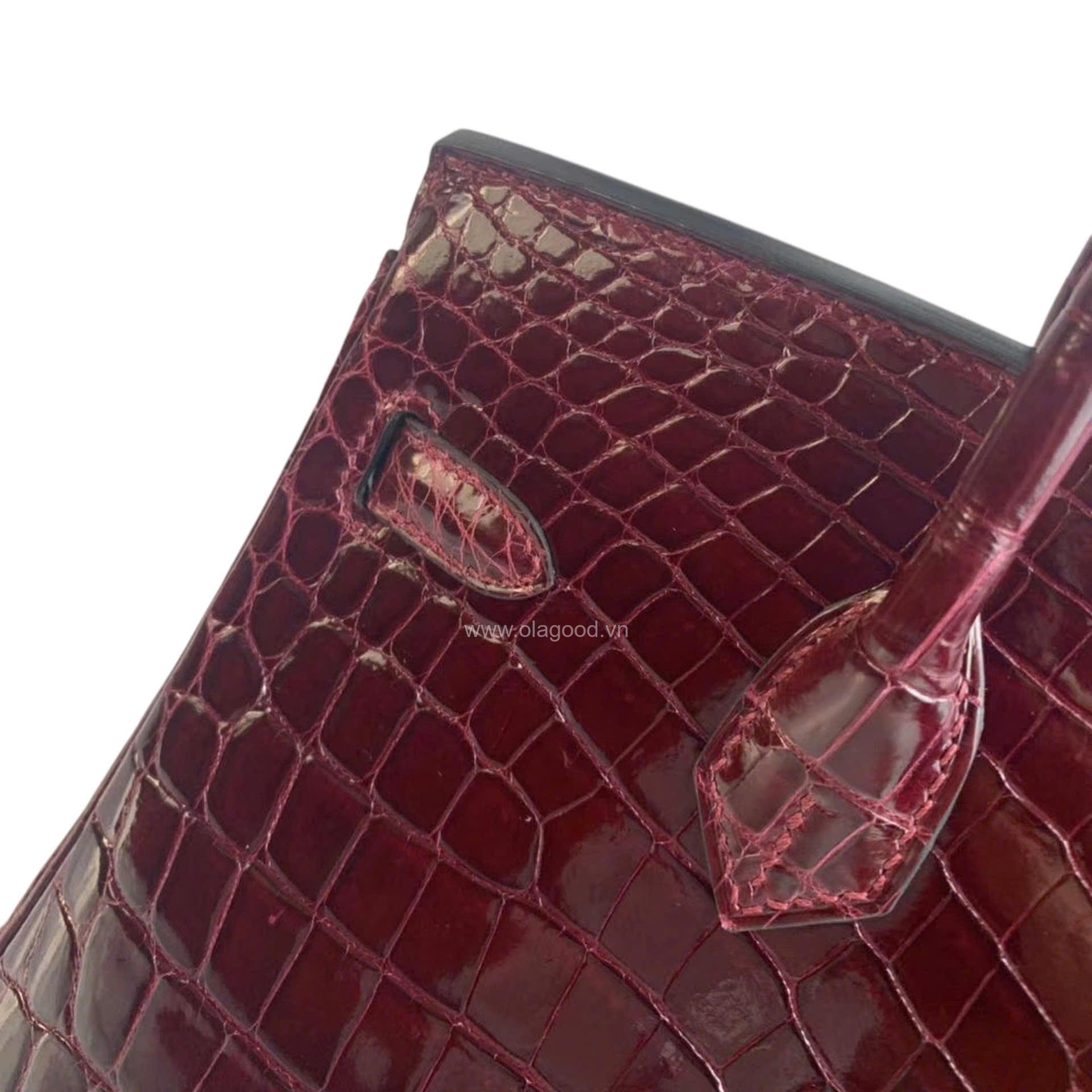 Túi xách Hermes Birkin da cá sấu màu nho size 30 - HBN0213S - Hình ảnh 7