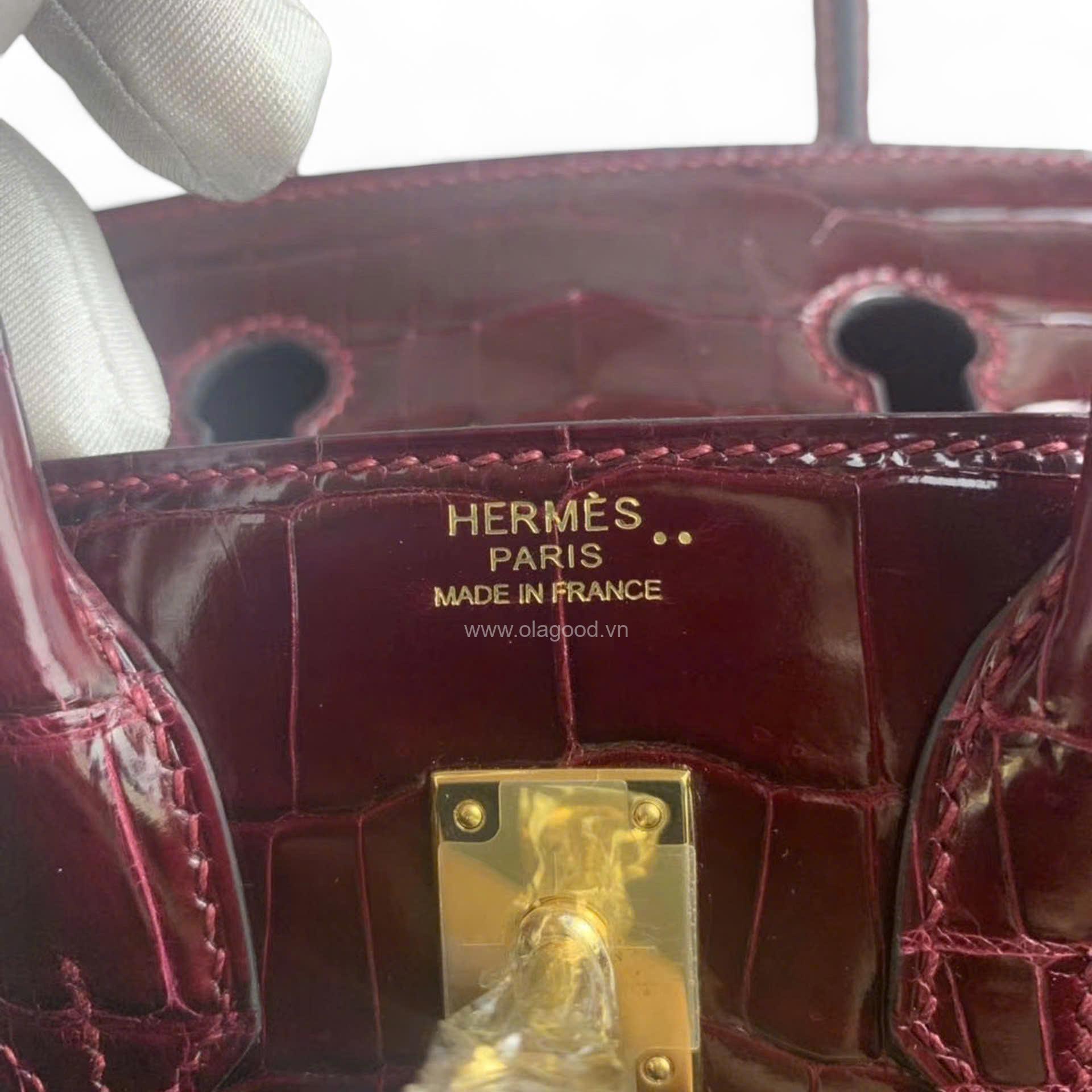 Túi xách Hermes Birkin da cá sấu màu nho size 30 - HBN0213S - Hình ảnh 9