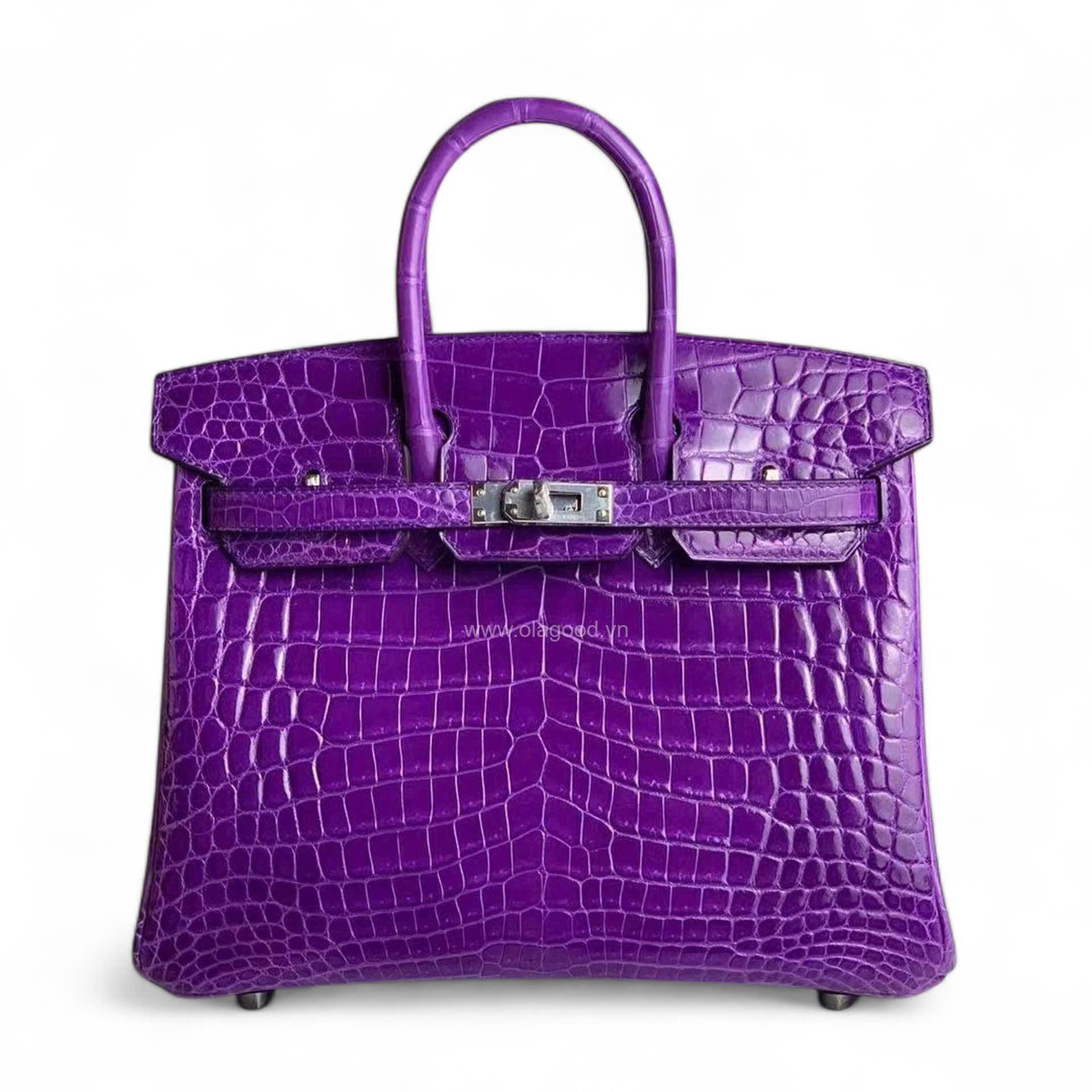 Túi xách Hermes Birkin da cá sấu màu tím size 30 - HBT0216S