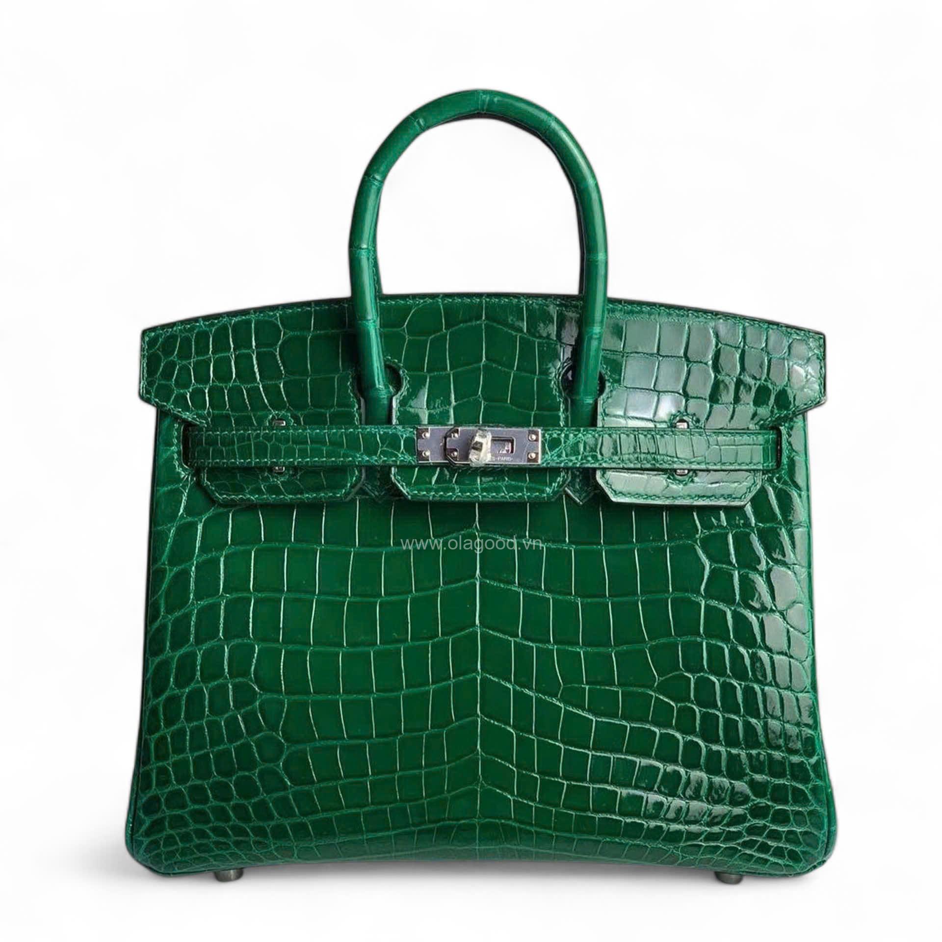 Túi xách Hermes Birkin da cá sấu màu xanh lá size 30 - HBXL028S