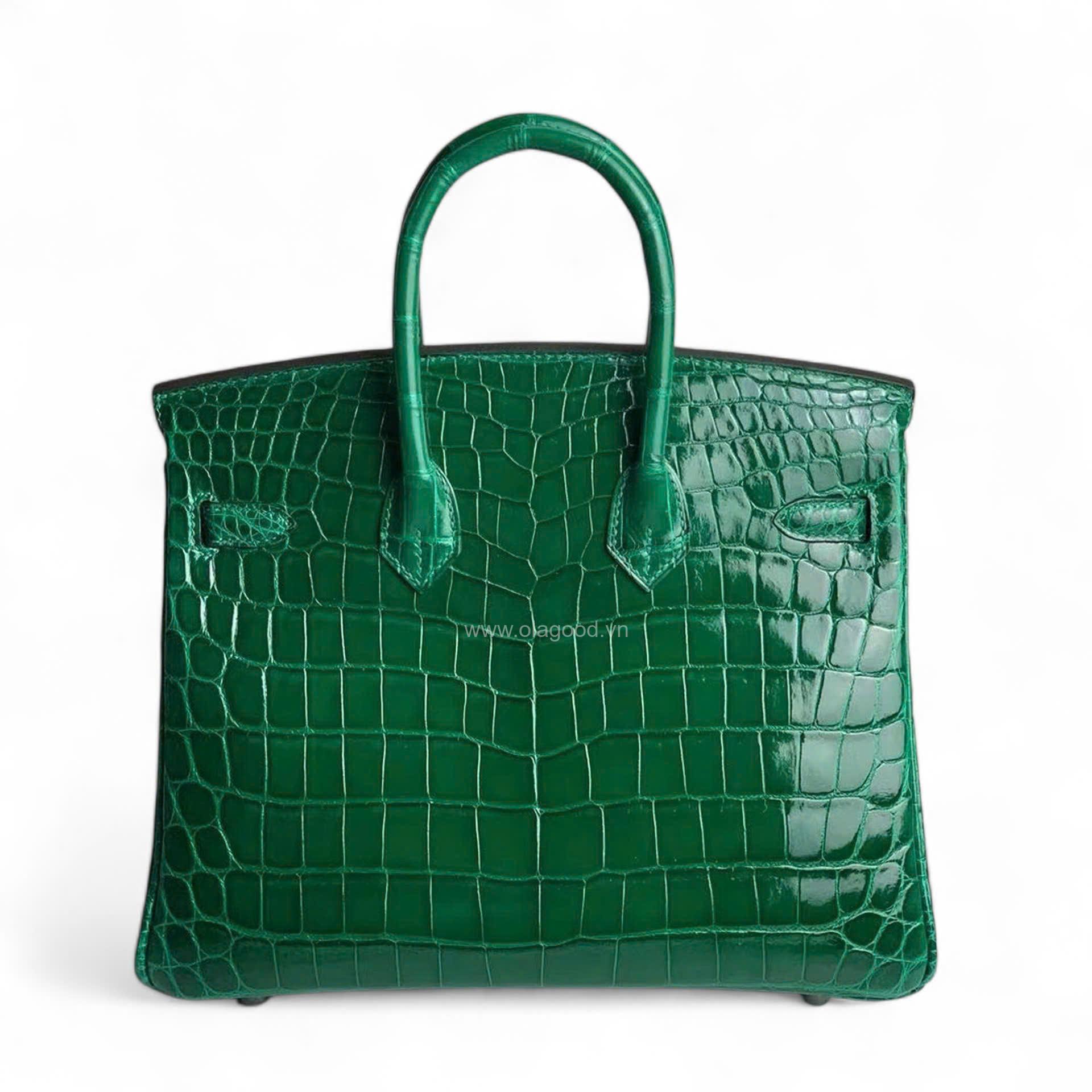 Túi xách Hermes Birkin da cá sấu màu xanh lá size 30 - HBXL028S - Hình ảnh 3