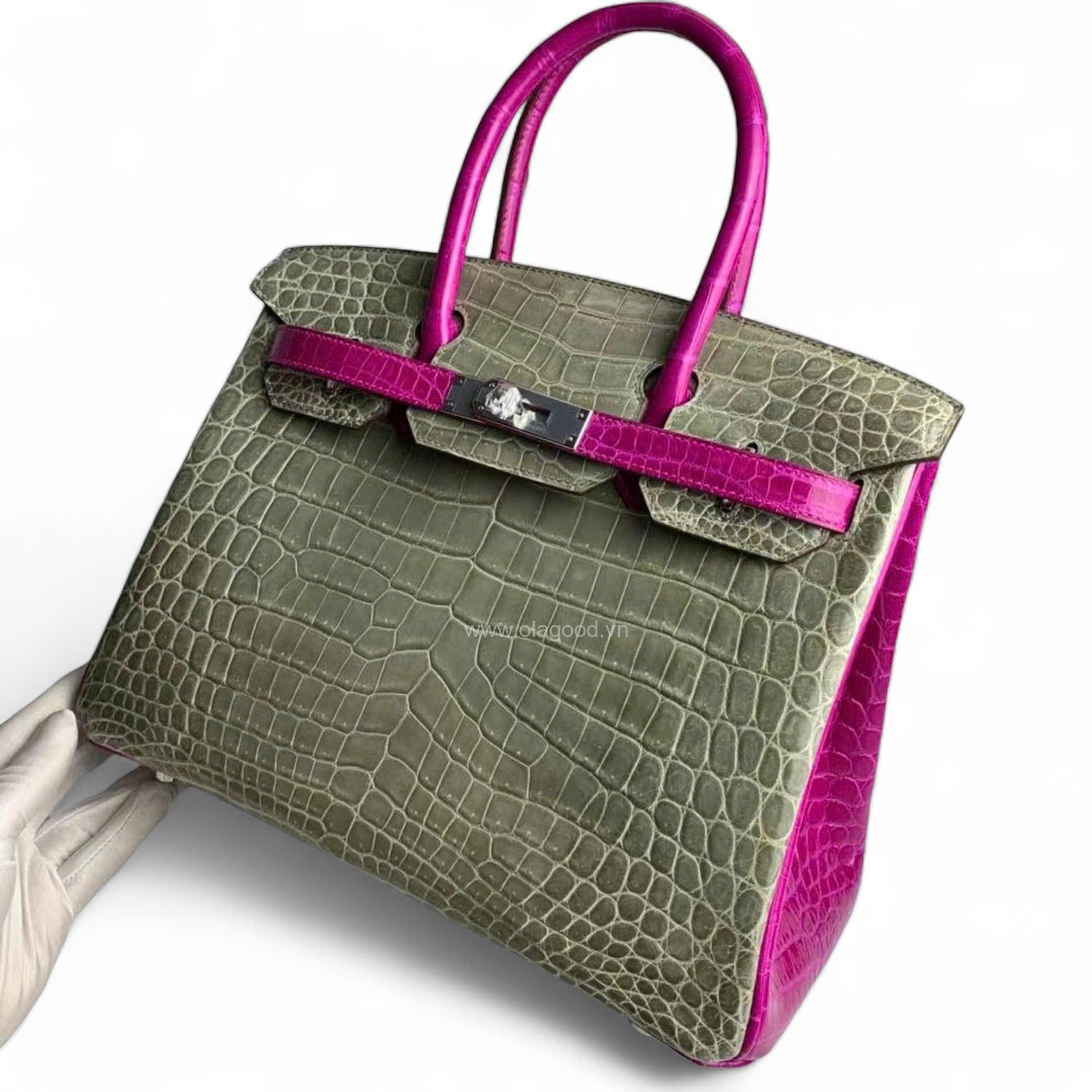 Túi xách Hermes Birkin da cá sấu size 30 - HBXH021S - Hình ảnh 4
