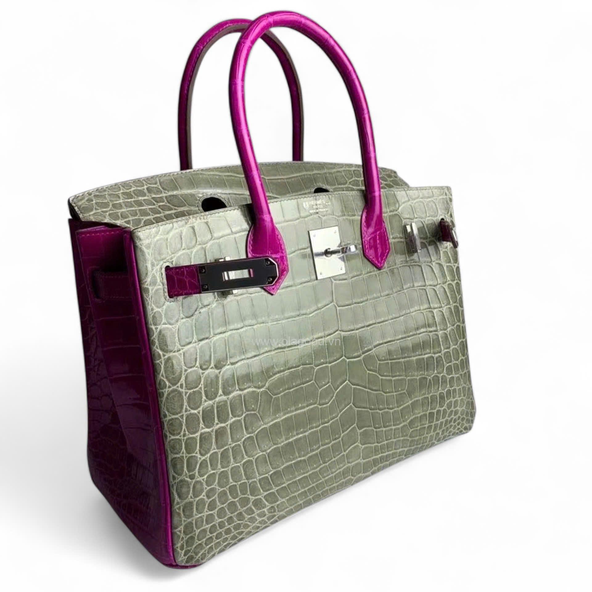 Túi xách Hermes Birkin da cá sấu size 30 - HBXH021S - Hình ảnh 5