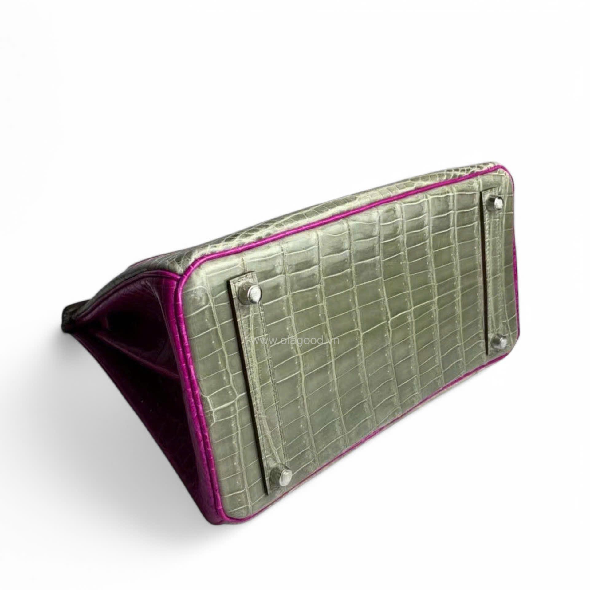 Túi xách Hermes Birkin da cá sấu size 30 - HBXH021S - Hình ảnh 6