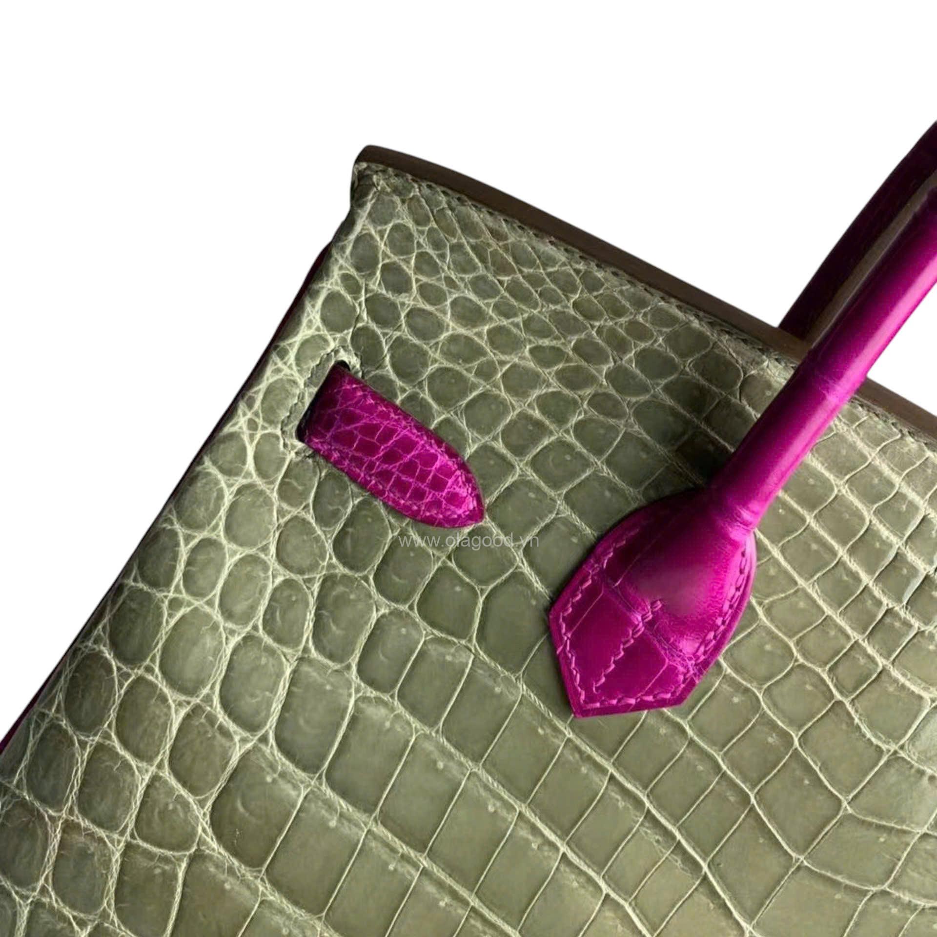 Túi xách Hermes Birkin da cá sấu size 30 - HBXH021S - Hình ảnh 7