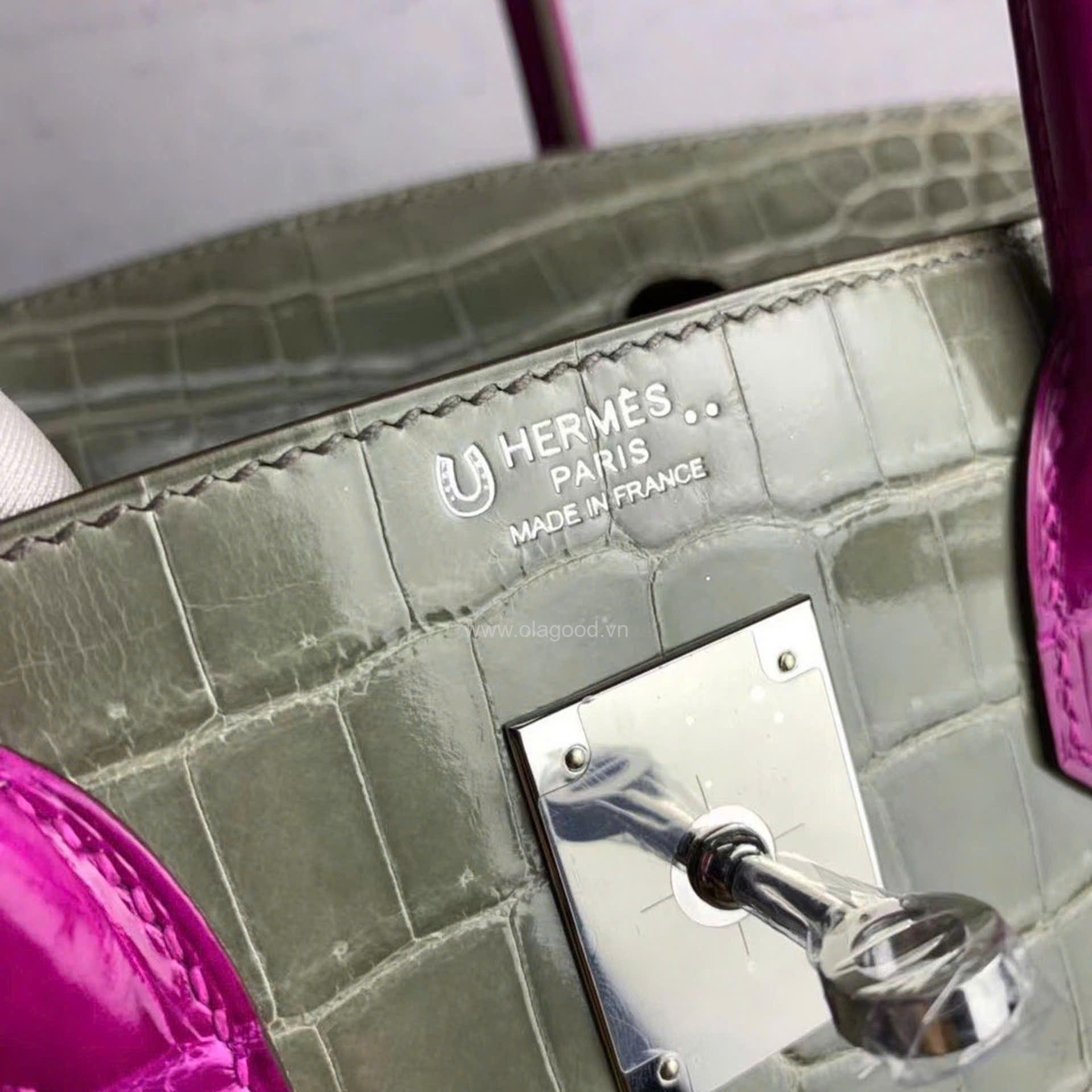 Túi xách Hermes Birkin da cá sấu size 30 - HBXH021S - Hình ảnh 9