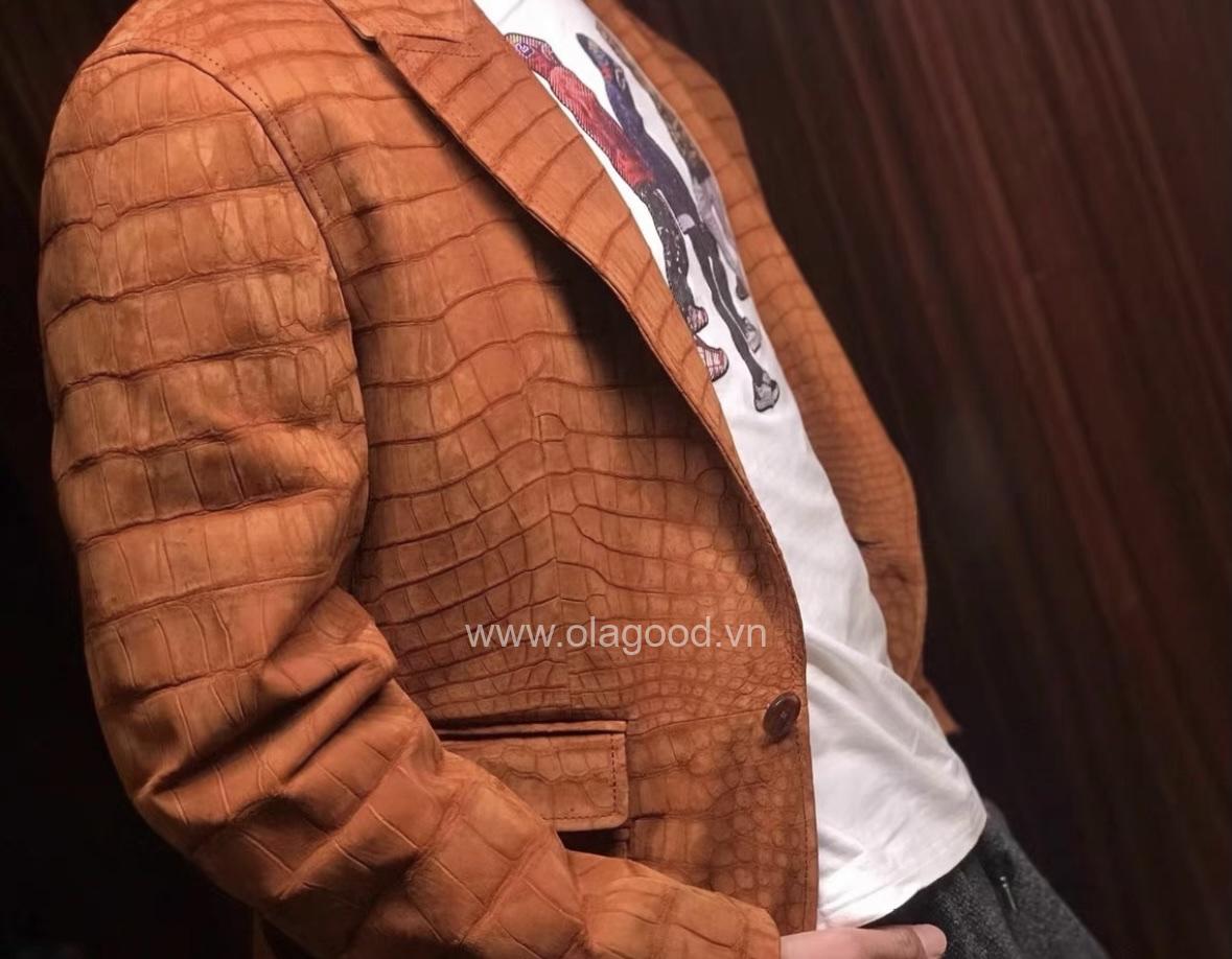 Áo vest da cá sấu nubuck - VE013S - Hình ảnh 3