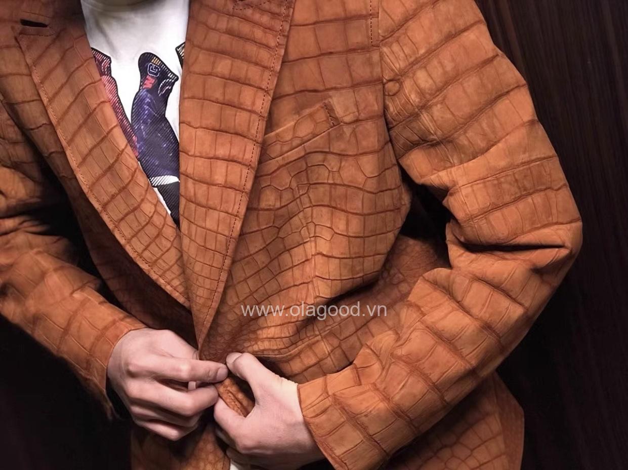 Áo vest da cá sấu nubuck - VE013S - Hình ảnh 2