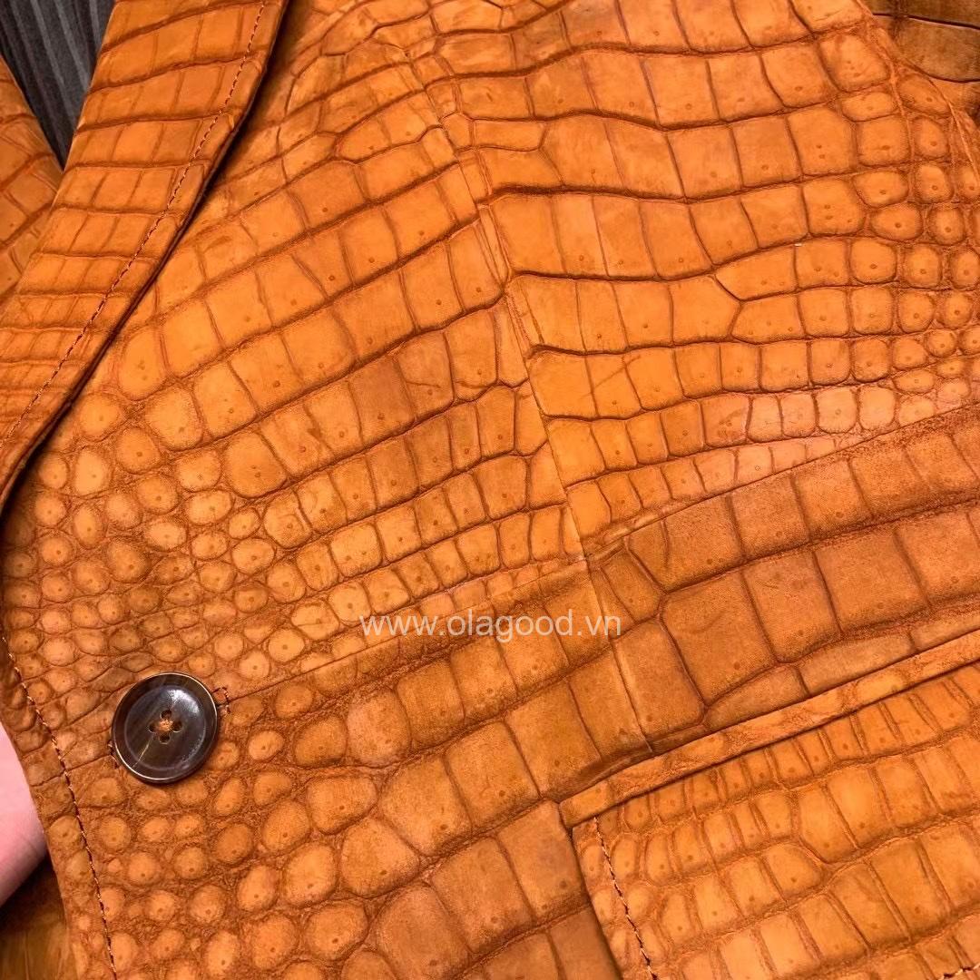 Áo vest da cá sấu nubuck - VE013S - Hình ảnh 8