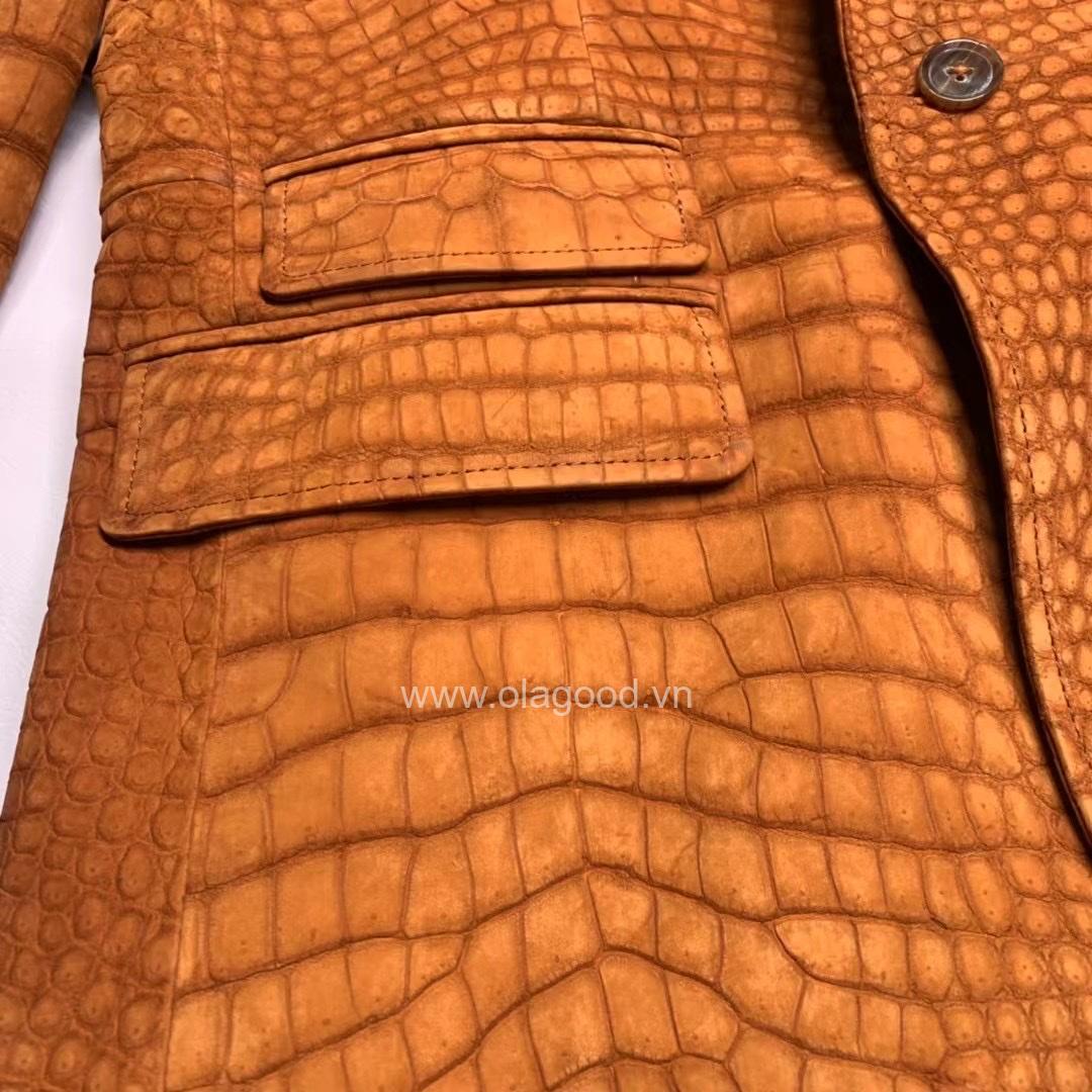 Áo vest da cá sấu nubuck - VE013S - Hình ảnh 9