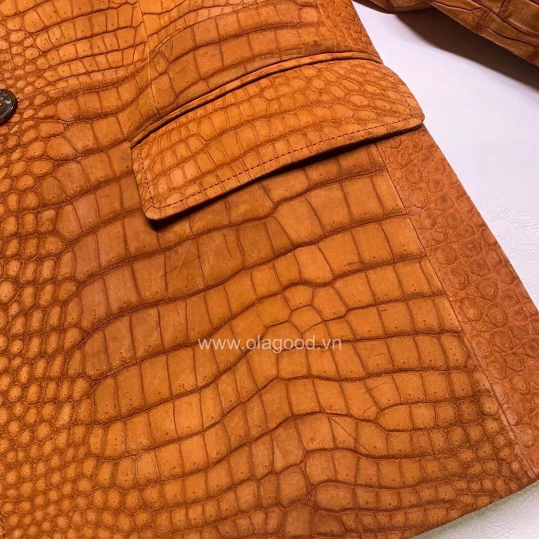Áo vest da cá sấu nubuck - VE013S - Hình ảnh 10
