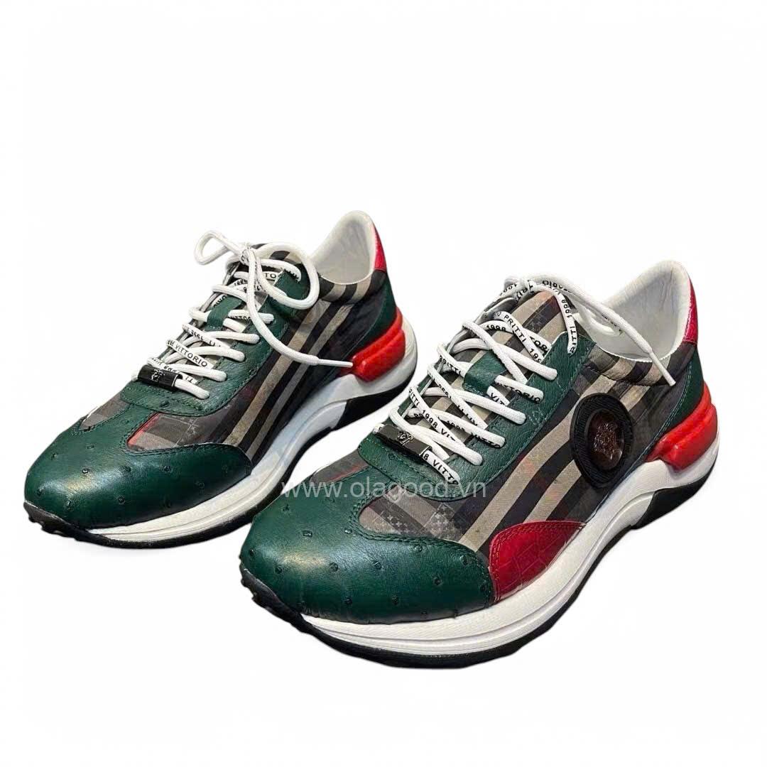 Giày nam thể thao sneaker da đà điểu - GTT0111D - Hình ảnh 3