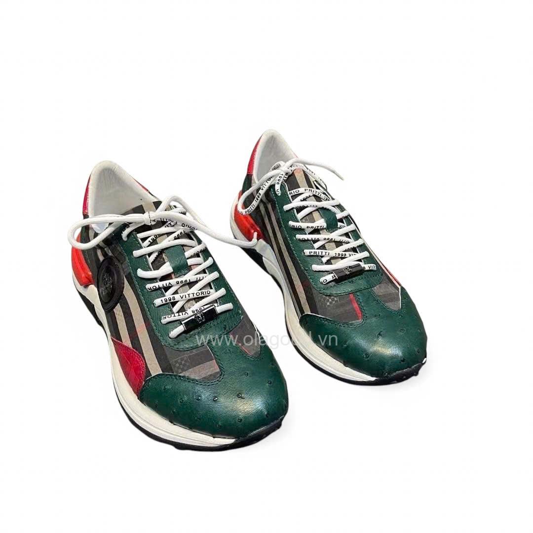 Giày nam thể thao sneaker da đà điểu - GTT0111D - Hình ảnh 4