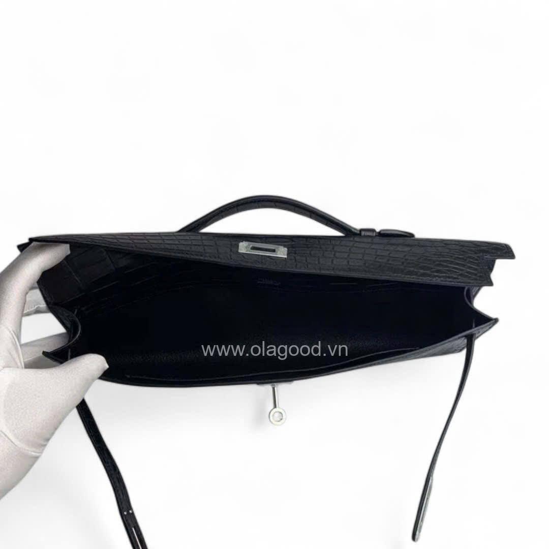 Túi xách tay kelly cut da cá sấu mỹ - TXN0292S - Hình ảnh 9