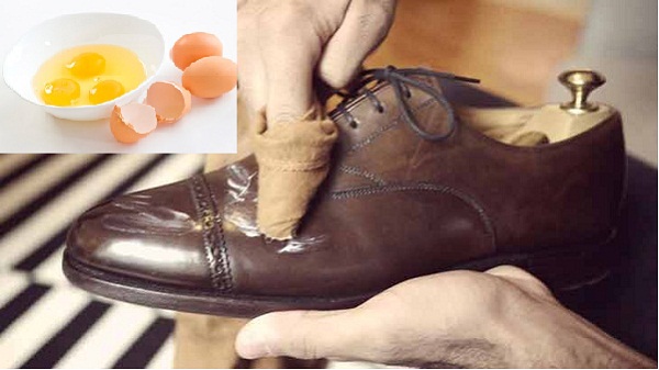 xử lý nếp nhăn giày da bằng trứng gà