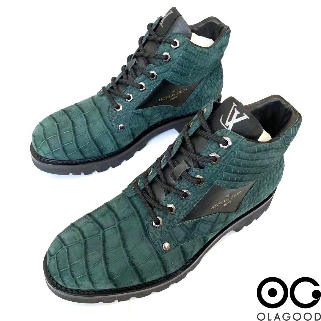 Boots nam LV da cá sấu Nubuck nhập khẩu - GB013S - Hình ảnh 2