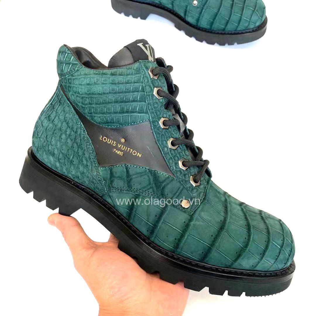 Boots nam LV da cá sấu Nubuck nhập khẩu - GB013S - Hình ảnh 3