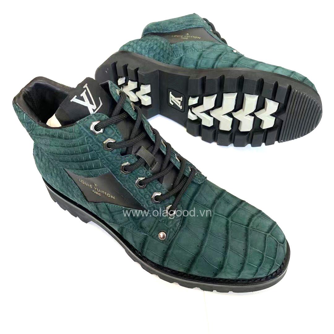 Boots nam LV da cá sấu Nubuck nhập khẩu - GB013S - Hình ảnh 4
