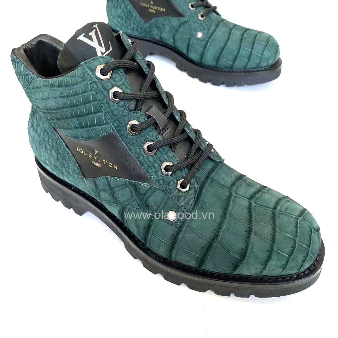 Boots nam LV da cá sấu Nubuck nhập khẩu - GB013S - Hình ảnh 5