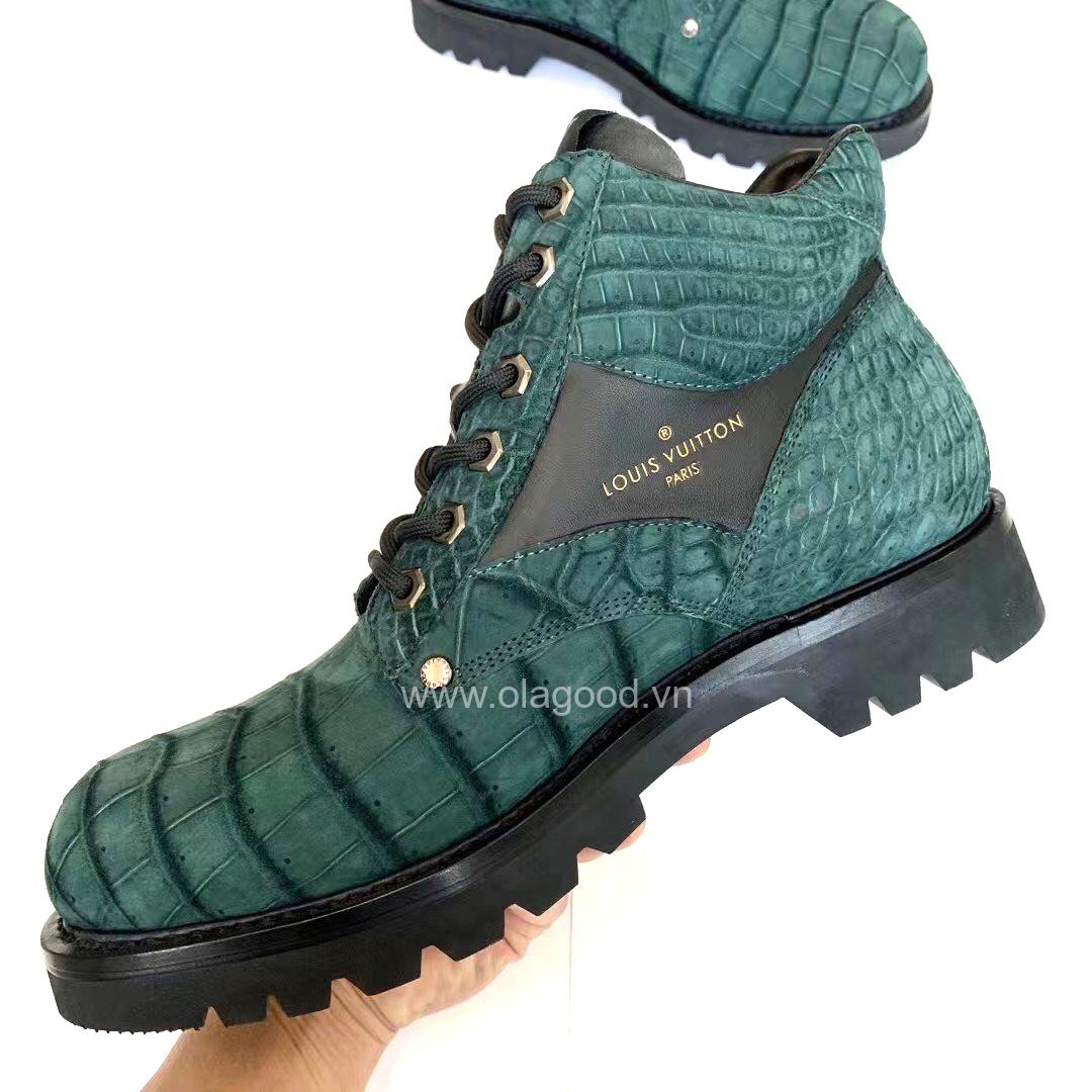 Boots nam LV da cá sấu Nubuck nhập khẩu - GB013S - Hình ảnh 6