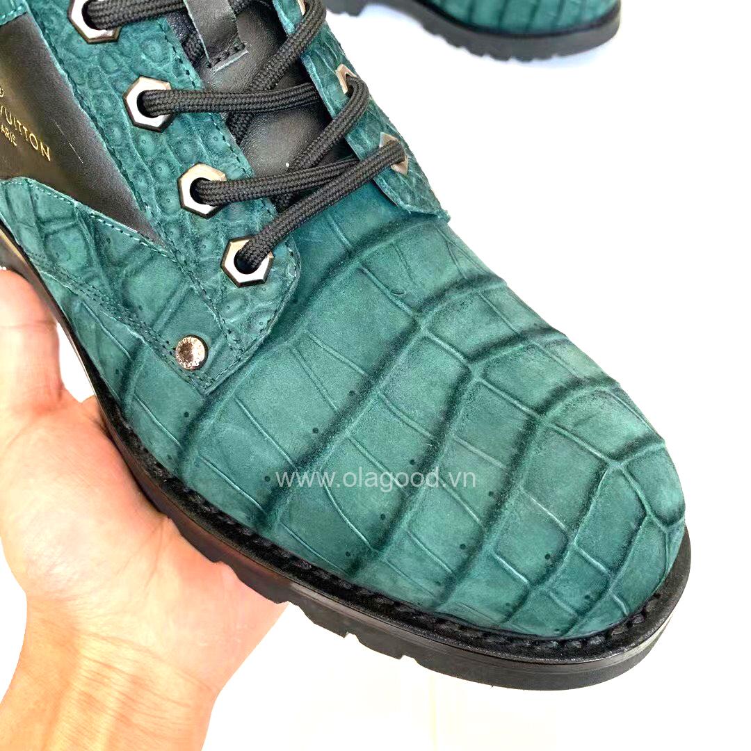 Boots nam LV da cá sấu Nubuck nhập khẩu - GB013S - Hình ảnh 7